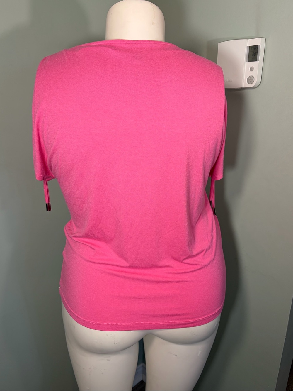 38. Marble Bright Pink Women's Short Sleeve Top - Picture 5 of 7